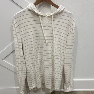 Striped Cream and Gray Hoodie